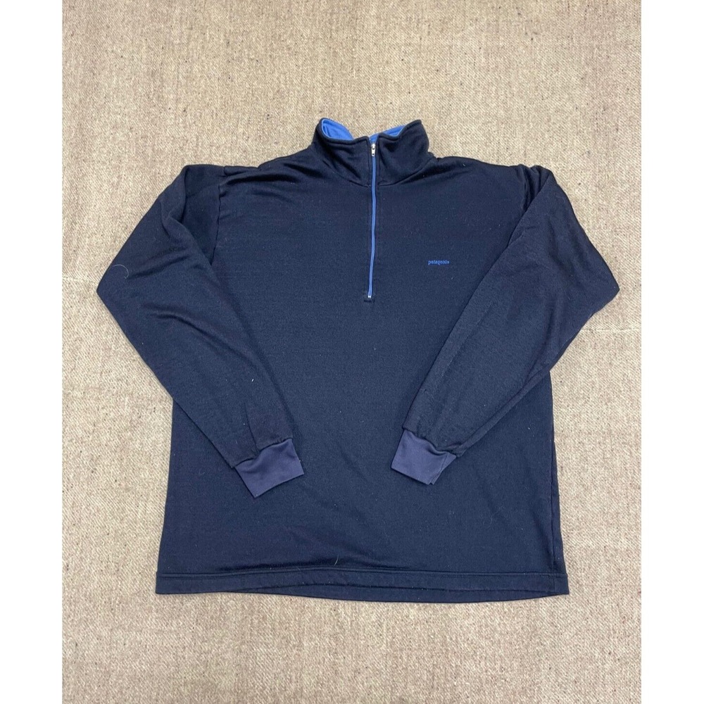 Vintage Capilene 1/4 Zip Sweatshirt Men XL Blue 1990s Patagonia